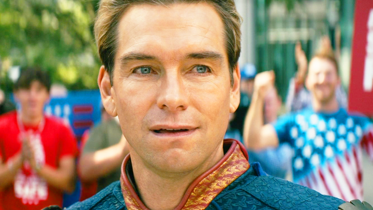 Homelander (Antony Starr) is shocked to find that his murder of a protestor is being celebrated by the public in The Boys Season 3 Episode 8 "The Instant White-Hot Wild" (2022), Amazon