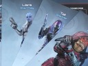 The character sheets for Wrex, Tali, Liara, and Garrus in Mass Effect: The Board Game – Priority Hagalaz set (2024), Modiphius