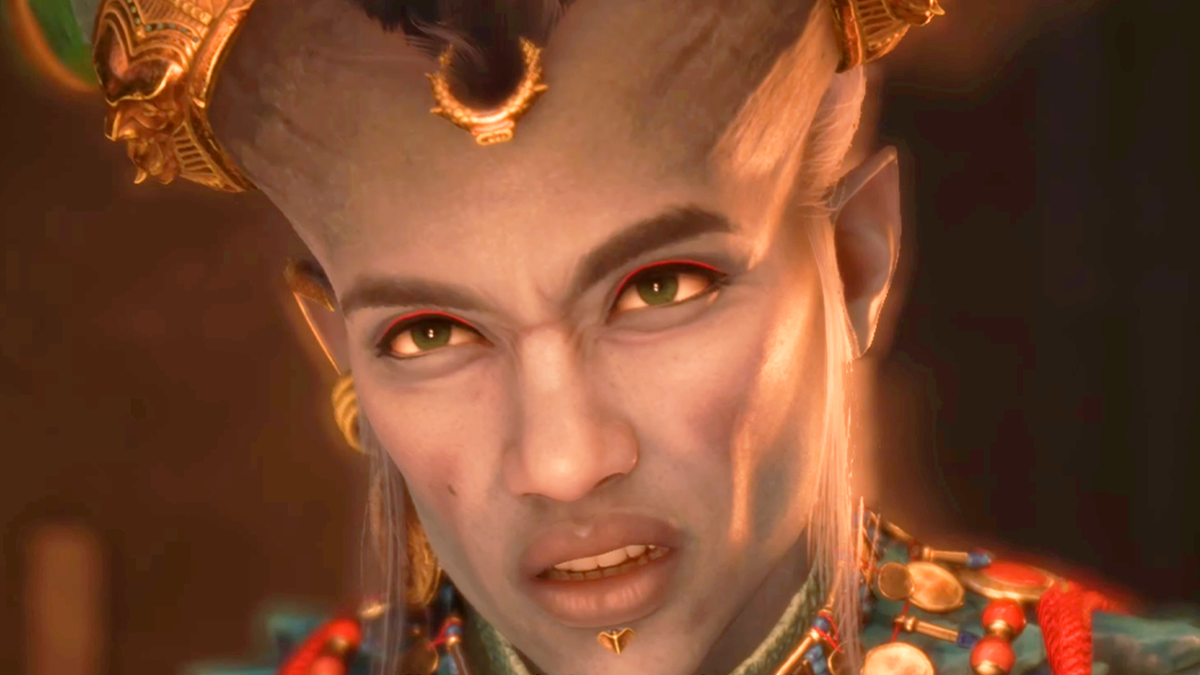 Taash (Jin Maley) argues with her mother regarding her non-binary identity in Dragon Age: The Veilguard (2024), BioWare