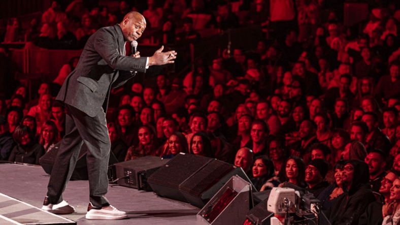 Dave Chappelle takes the stage at the Hollywood Bowl for Netflix Is A Joke (2022), Netflix