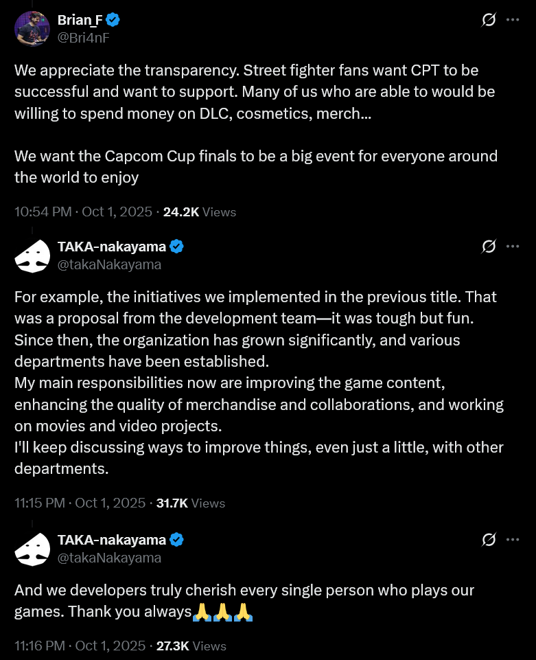 'Street Fighter 6' director Takayuki Nakayama offers his thoughts on the 2025 Capcom Cup and Street Fighter League ticket prices.