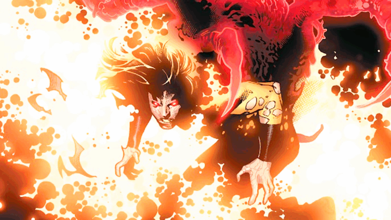 The Sentry is fully consumed by The Void in Siege Vol. 1 #3 "The Siege of Asgard - Intercepted" (2010), Marvel Comics. Words by Brian Michael Bendis, art by Olivier Coipel, Mark Morales, Laura Martin, and Chris Eliopoulos.
