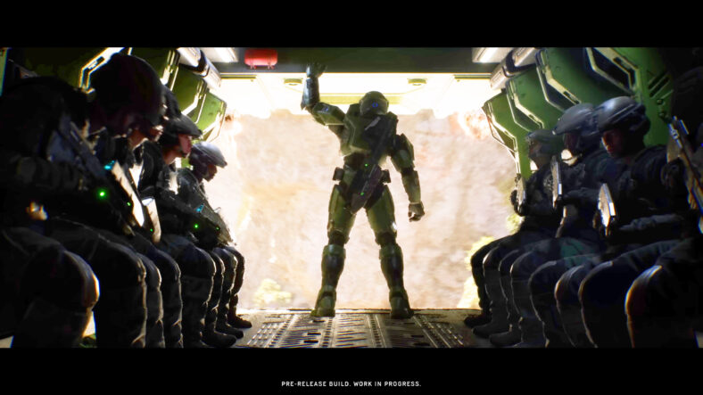 Master Chief (Steve Downes) leads a squad of marines to explore Installation-04 in Halo: Campaign Evolved (2026), Halo Studios