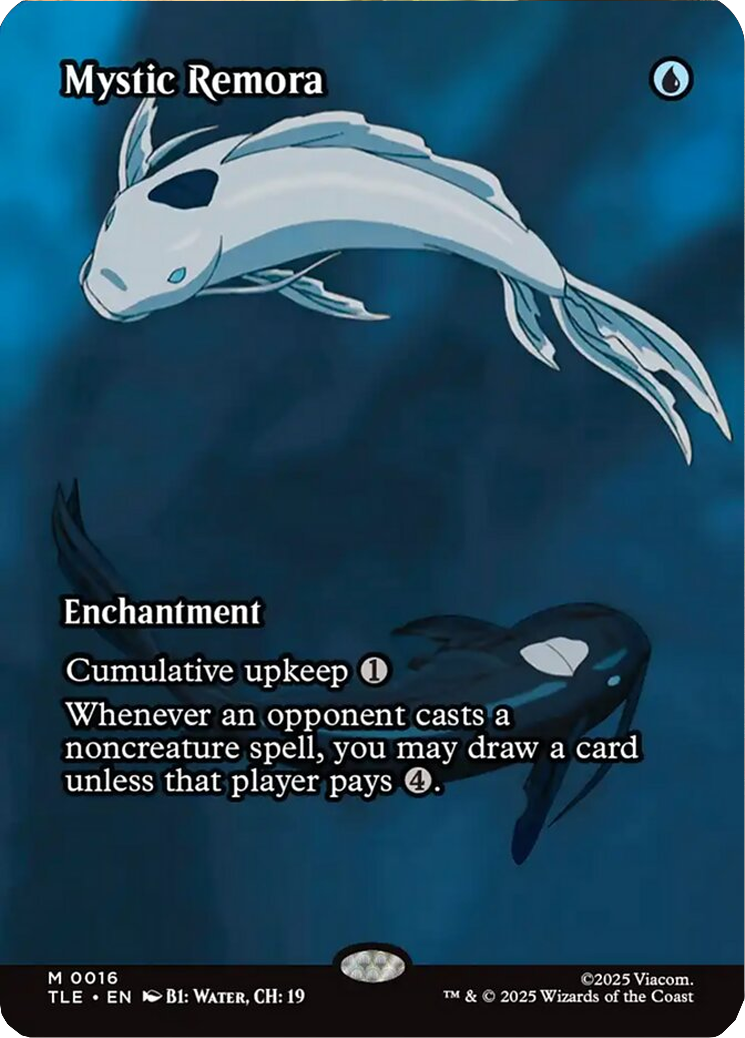 Tui and La swim in harmony among the Spirit Oasis via Mystic Remora (Card #016), Magic: The Gathering - Avatar: The Last Airbender Eternal (2025), Wizards of the Coast. Art by Viacom.