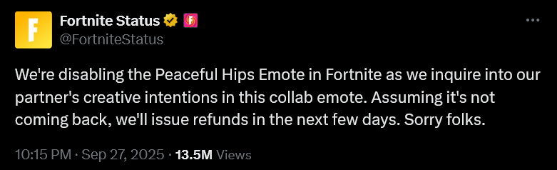 'Fortnite' disables their Peacemaker 'Peaceful Hips' emote thanks to show's Season 2 Earth-X reveal.