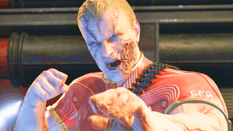 Colonel Volgin (Kenji Utsumi) challenges Naked Snake (Akio Ōtsuka) to a final duel in Metal Gear Solid Δ: Snake Eater (2025), Konami