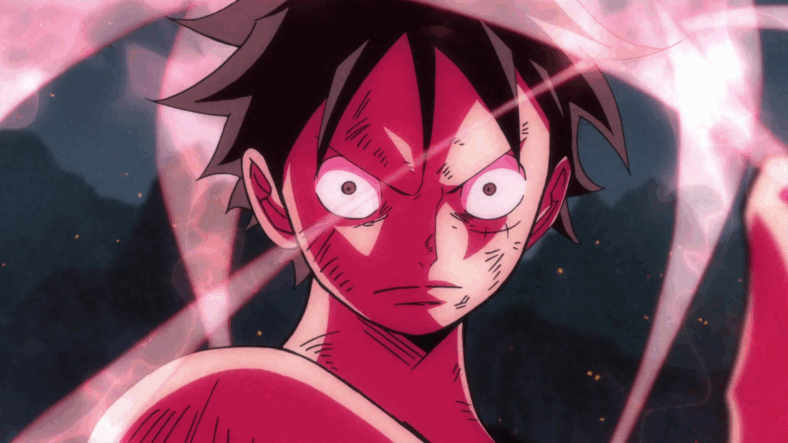 Monkey D. Luffy (Mayumi Tanaka) prepares to bring an end to his fight with Z (Hōchū Ōtsuka) in One Piece Film: Z (2012), Toei Animation