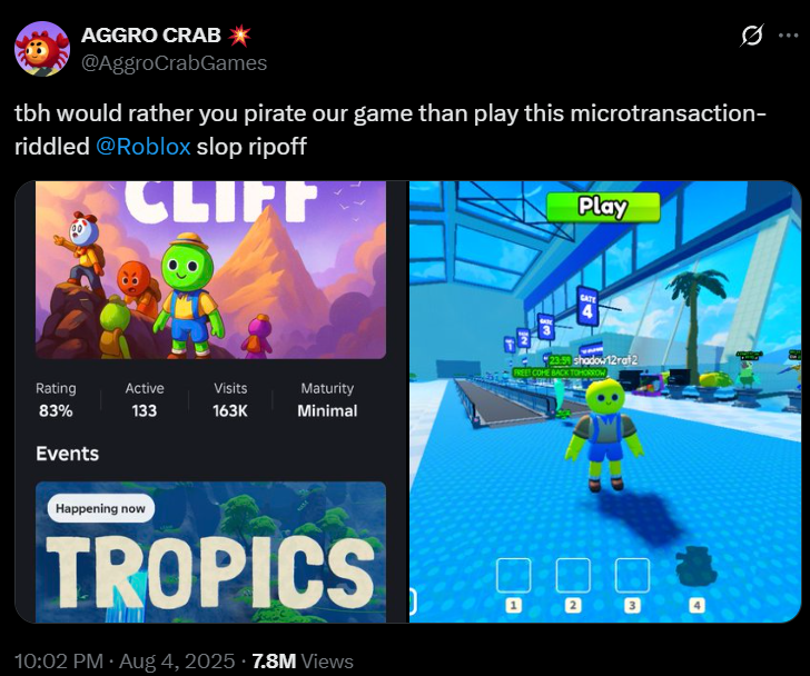 Archive Link Aggro Crab (@AggroCrabGames) via X