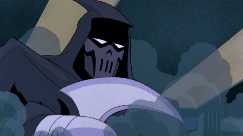 The Reaper (voiced by Stacy Keach) wants Chucky Boy in Batman: Mask of the Phantasm (1993), Warner Bros. Animation