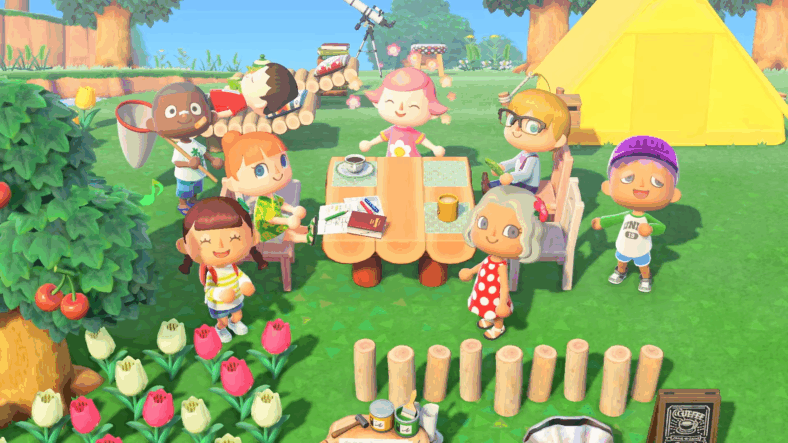 Numerous players play together in Animal Crossing: New Horizons (2020), Nintendo