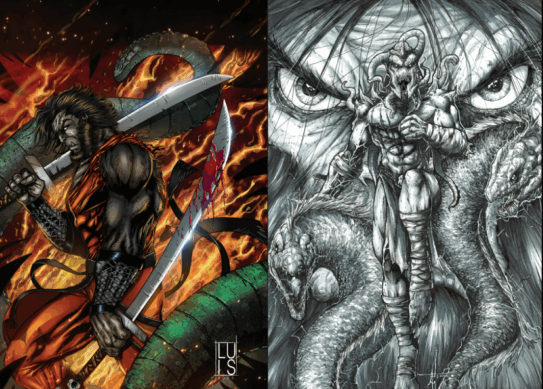 Back matter artwork in Bigfoot Knows Karate volume 1 issue #1 by Luis Thomas and Adam Caswell. Homebrewed Comics.