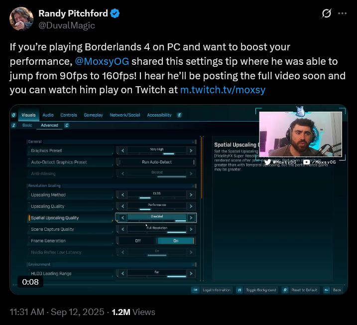 Gearbox CEO Randy Pitchford insults players frustrated with 'Borderlands 4's performance issues.