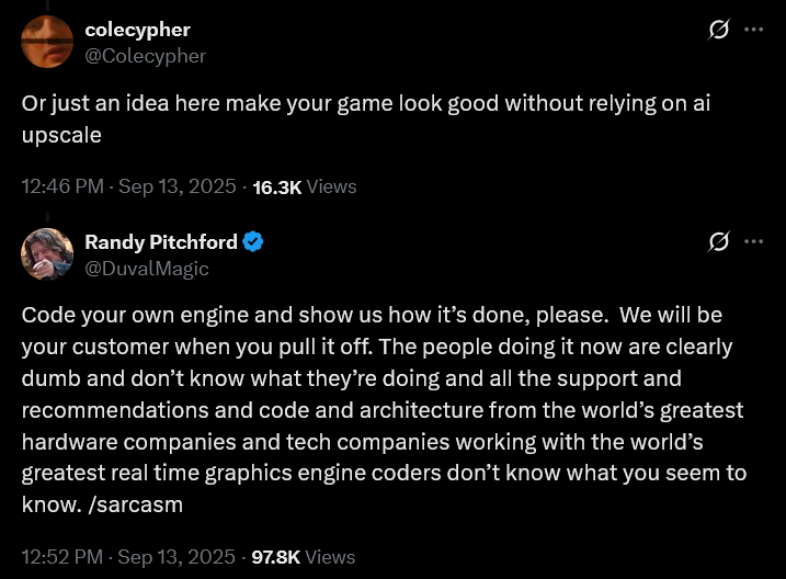 Gearbox CEO Randy Pitchford insults players frustrated with 'Borderlands 4's performance issues.