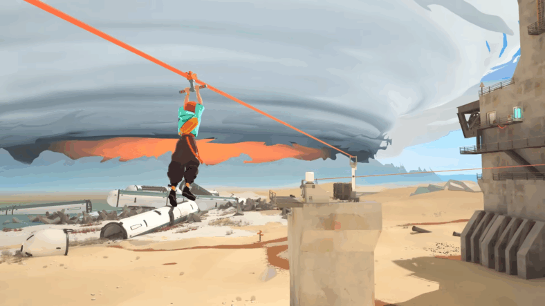 The player heads deeper into the storm in Caravan SandWitch (2024), Dear Villagers