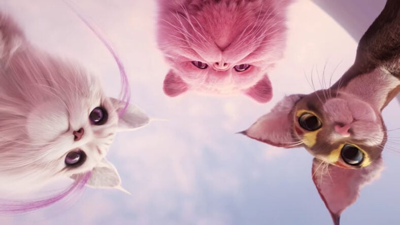 A trio of impossible cats look down at a fallen kitten in Catly (TBA), SuperAuthenti