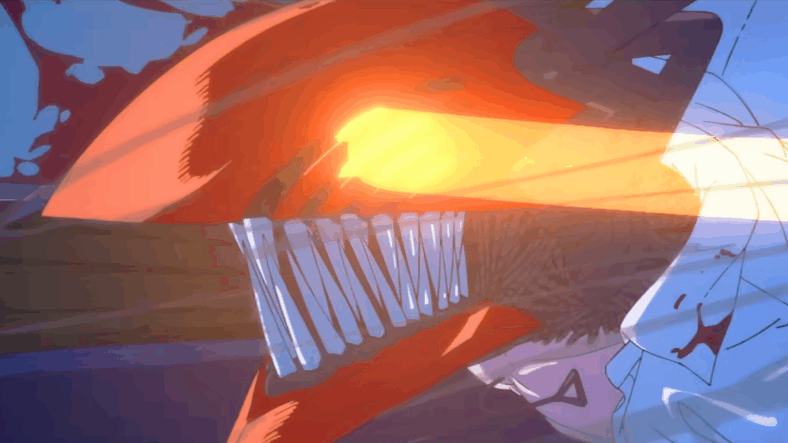 Chainsaw Man (Kikunosuke Toya) rushes in to stop the Bomb Devil (Reina Ueda) in Chainsaw Man - The Movie: Reze Arc (2025), Mappa