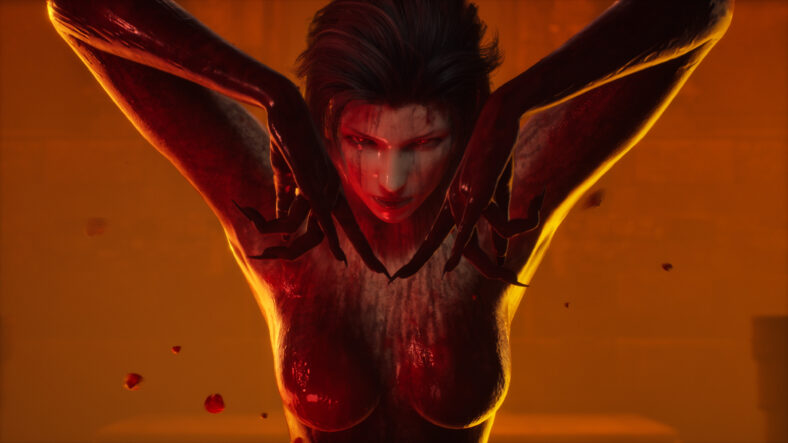 Elizébet (Hiromi Tsuru) drenched in blood and ready to raise hell in Ninja Gaiden 2 Black (2025), Koei Tecmo Games