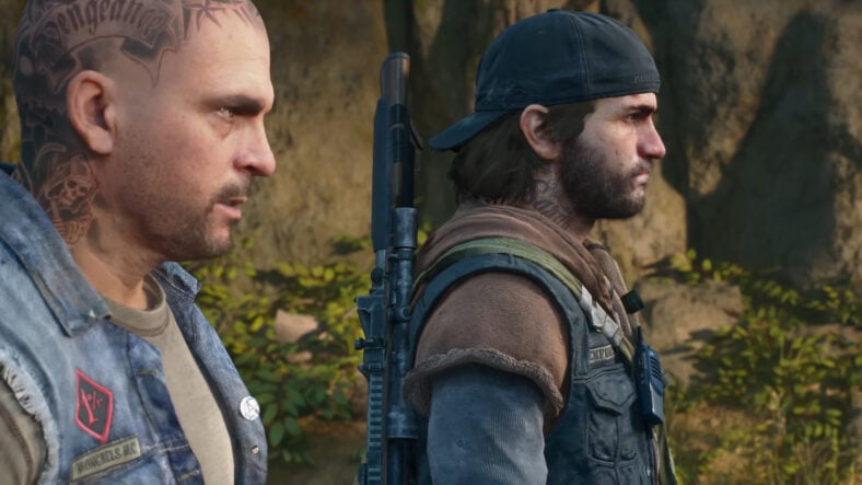 Boozer and Deacon looking forward unto their plight against both man and monster in Days Gone Remastered (2025) Sony Interactive Entertainment.