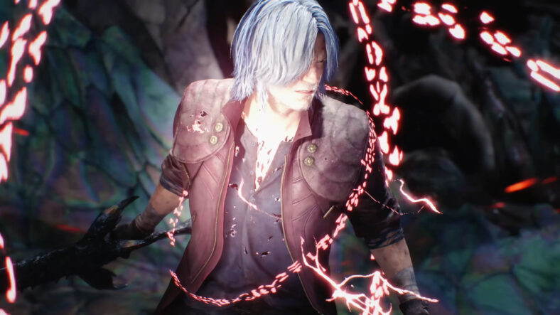Dante (Reuben Langdon) taps into his Devil Trigger powers in Devil May Cry 5 (2019), Capcom