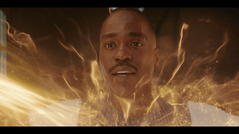 The Doctor (Ncuti Gatwa) says good-bye to his short existence in Doctor Who Series 15 Episode 8 "The Reality War" (2025), BBC