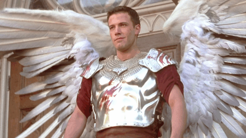 Bartleby (Ben Affleck) delights in terrorizing humanity in Dogma (1999), View Askew Productions