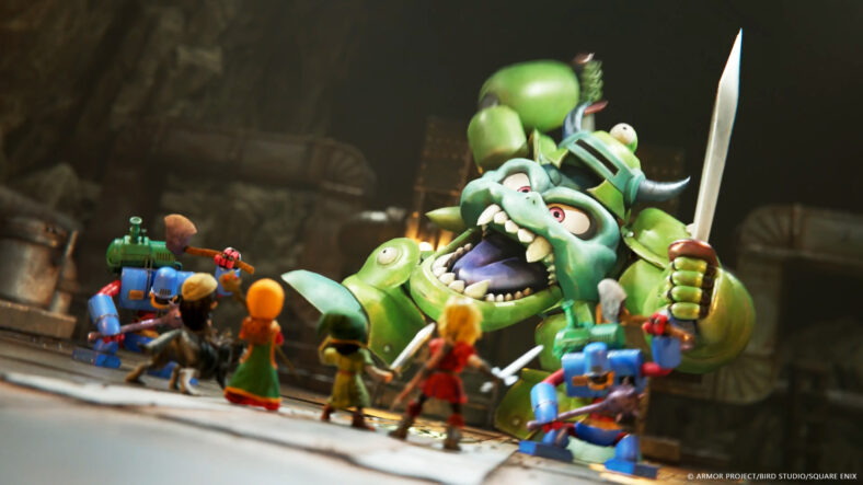 The heroes face down the Slaughtomaton and its minions in Dragon Quest VII Reimagined (2026), Square Enix