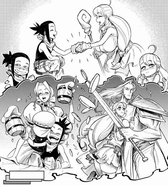 Two fledgling heroes share their hopes and dreams in Dungeon Duo (2025), Kadokawa. Words and art by Reku.