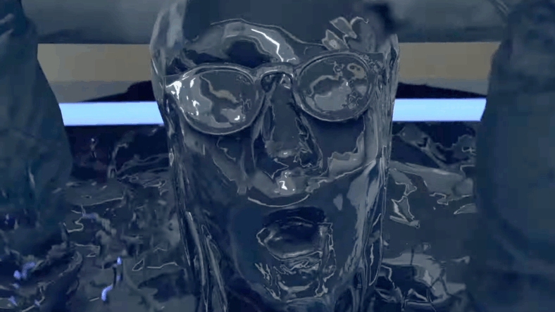 Sam (Norman Reedus) is shocked by the appearance of a notable BT (Hideo Kojima) in Death Stranding (2019), Kojima Productions