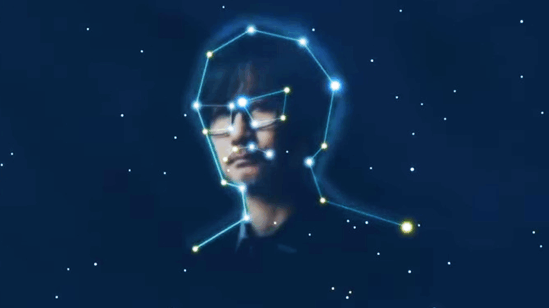 Sam (Norman Reedus) recognizes a familiar face (Hideo Kojima) among the stars in Death Stranding (2019), Kojima Productions