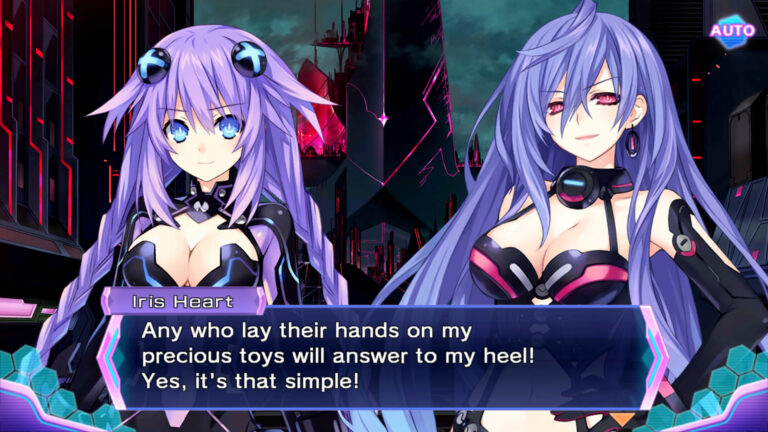 Neptune (Rie Tanaka) teams up with Iris Heart (Kana Hanazawa) in Hyperdimension Neptunia Re;Birth 3: V Generation (2014), Compile Heart/Idea Factory