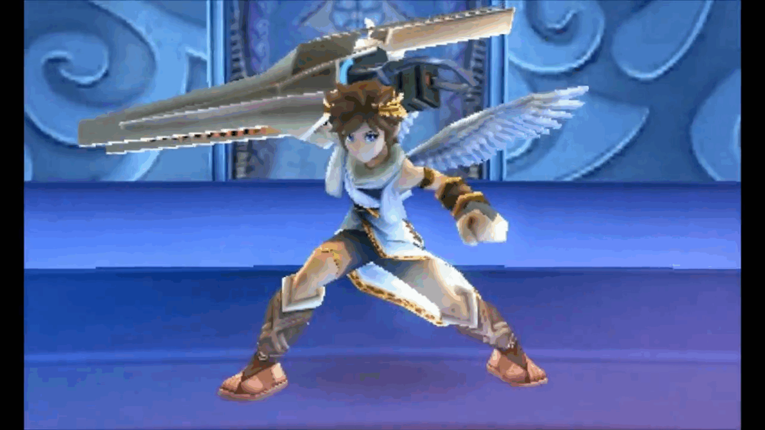 Pit (Minami Takayama/Antony Del Rio) is ready to fight in Kid Icarus: Uprising (2012), Nintendo