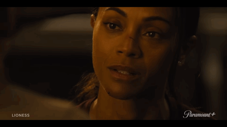 Joe (Zoe Saldaña) calls out Josie (Genesis Rodriguez) on her lies in Lioness Season 2 Episode 3 "Along Came a Spider" (2024), Paramount Network