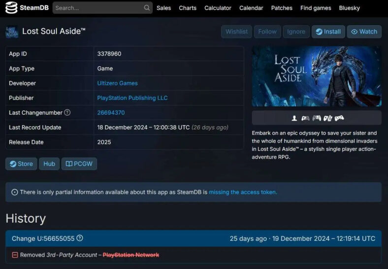 Lost Soul Aside psn