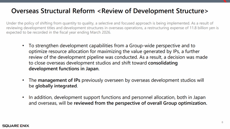 Progress Report on the Medium-Term Business Plan (FY2025/3-FY2027/3) via Square Enix Holdings