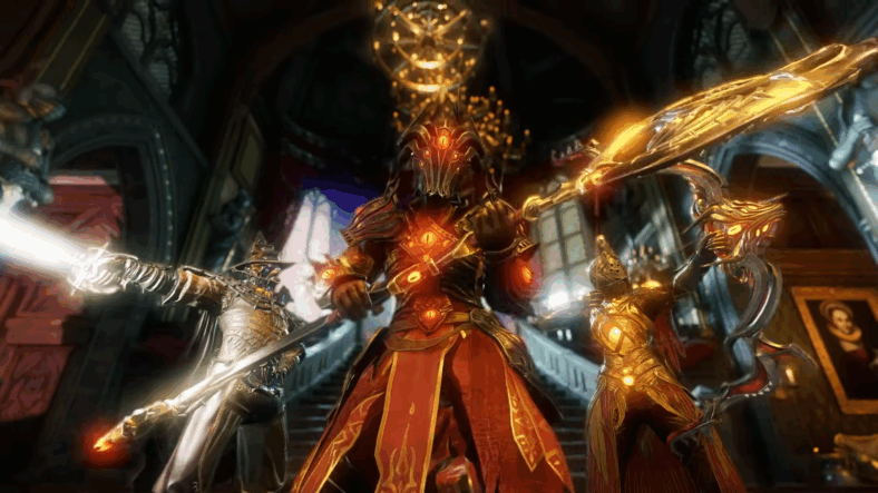 Players in new armor from the Nighthaven expansion in New World (2021), Amazon Games