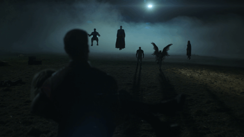 Peacemaker (John Cena) tells the Justice Gang to piss off in Peacemaker Season 2 Episode 1 "The Ties That Grind" (2021), DC Studios