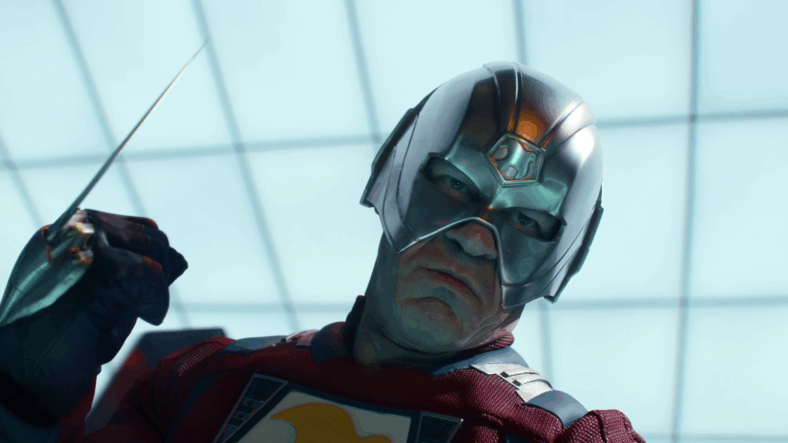 The Earth-2 Peacemaker (John Cena) is ready to put a lethal end to his Earth-1 doppelgänger in Peacemaker Season 2 Episode 1 "The Ties That Grind" (2025), DC Studios