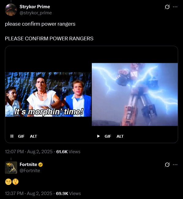 After 'Superman', the next 'Fortnite' collabs are set to include 'Halo' and possibly 'Power Rangers'.