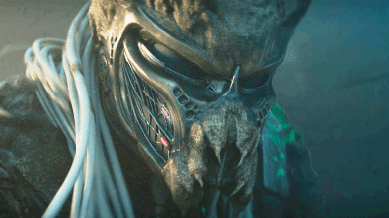 A member of Dek's (Dimitrius Schuster-Koloamatangi) clan arrives on Genna to finish him off in Predator: Badlands (2025), 20th Century Studios