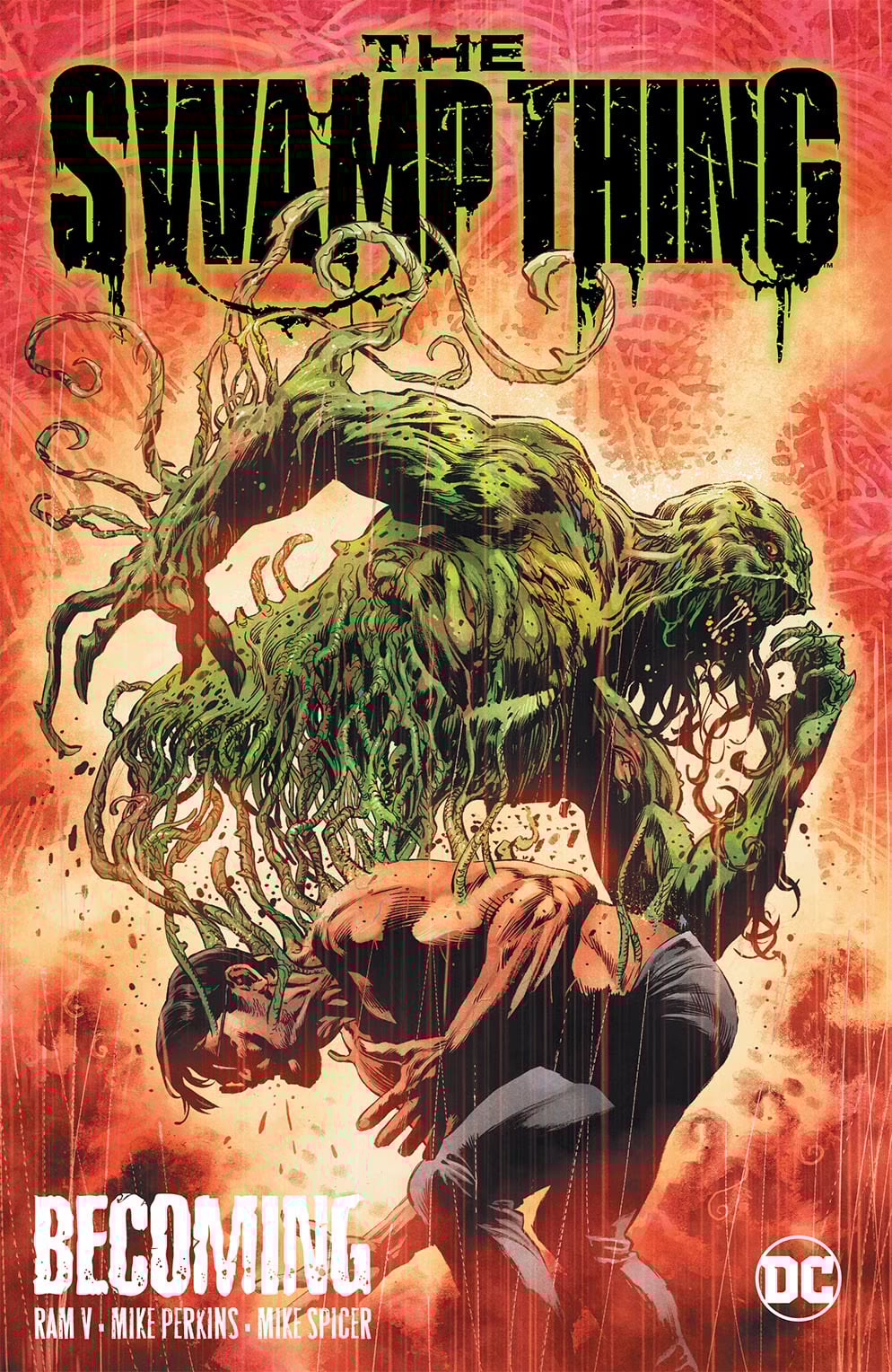 Levi Kamei becomes the Swamp Thing on Mike Perkins and Mike Spicer's cover to The Swamp Thing Vol.1 Issue #1 "Becoming, Part 1" (2021), DC Comics
