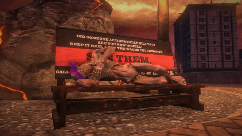 Dex (J.A.Q.) as a Ghast lying on a bench in Saints Row: Gat Out of Hell (2015), Deep Silver Volition