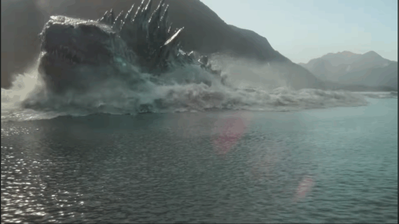 Godzilla goes for a swim in Monarch: Legacy of Monsters Season 1 Episode 6 "Terrifying Miracles" (2023), Apple TV+