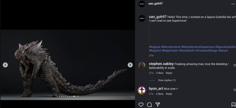 Full scale SpaceGodzilla design by San Goh (@san_goh97) via Instagram