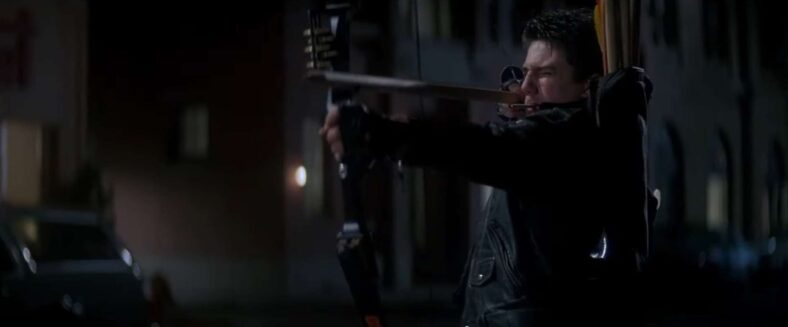 Rudy (Ryan Lambert) enjoys a butt while staking Dracula's brides in The Monster Squad (1987), Tri-Star Pictures  