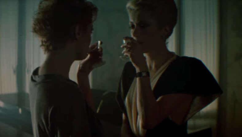 Sparks fly between Sarah (Susan Sarandon), and the newly single Miriam (Catherine Deneuve) in The Hunger (1983), MGM/UA Entertainment 