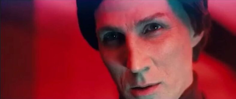 Barry Nyle (Michael Rogers) reinvents the creepy stare in Beyond the Black Rainbow (2010), Mongrel Media 