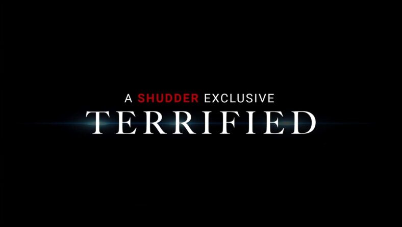 An exclusive sign in Terrified (2017), Aura Films 