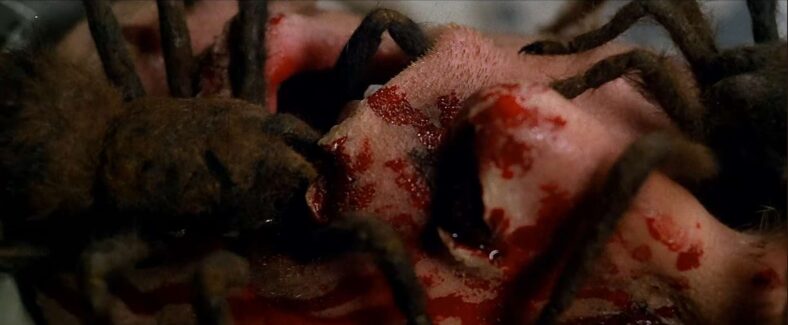 Lucio Fulci gets a mouthful of tarantula fangs in The Beyond (1981), Aquarius Releasing 