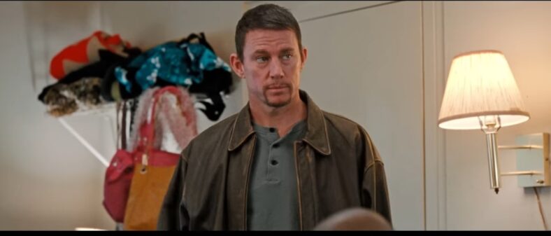 Channing Tatum stands and delivers, if not in that order, in Roofman (2025), Paramount Pictures 