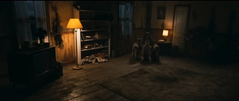 A creepy hermit lady (Robin Bartlett) knows the meaning of living space in Shelby Oaks (2025), Neon